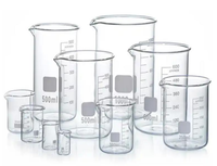 Ensemble de béchers en verre gradués multi-graduations, résistants à la chaleur, pour les expériences de laboratoire de chimie scolaire, préparation de solutions, flacons, pipettes, béchers