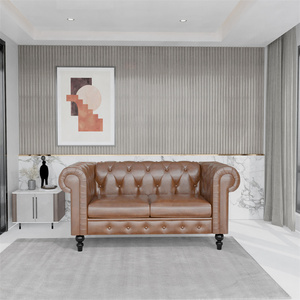 Upholstered Home Loveseat PU Leather Sofas Chesterfield 2 Seater Divan <strong>Couches</strong> - Product Image 2