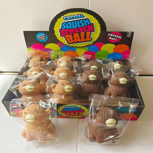 Jouet à presser et à calisser pour enfants, Vache des Highlands écossaise, Gadget anti-stress à la maltose, Jouet de décompression pour la paume de la main - Product Image 1