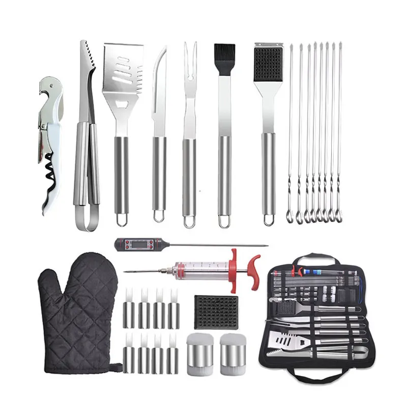 30 Pieces Barbecue Grill Tool Set Stainless Steel BBQ Grill Combination Set for Bbq Accessories