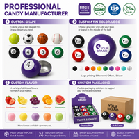 Boîte en métal en forme de boule de billard pour bonbons pressés, nouveauté, bonbons durs en tablettes pressées pour cadeaux de fête