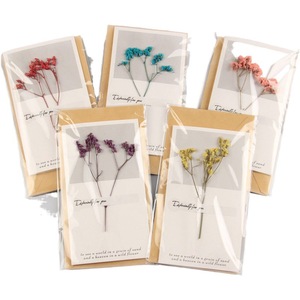 <span class=keywords><strong>Carte</strong></span> de voeux de mariage pour la Saint-Valentin avec enveloppe double fleur sèche naturelle Babysbreath - Product Image 5