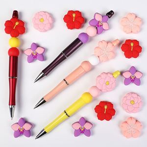 Nouvelles Perles en Silicone à Motifs Floraux pour Stylos et Porte-clés, Idéales pour le Marché Européen et Américain - Product Image 1