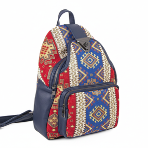 Mochila Turca de Tela Azul con Diseño Kilim - Product Image 2