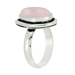 Anillo de Plata 925 con Cuarzo Rosa Vintage, Hecho a Mano, Plata de Ley Oxidada, Regalo de Aniversario para Esposa o Mujer - Product Image 3