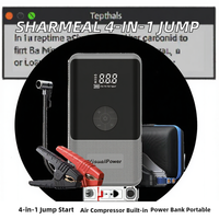 tuoyue OEM&ODM 4-IN-1 Portable 12V Lithium Battery Booster Jump Starter 6000mAh Power Bank Kompresor Udara Pompa Udara untuk Truk
