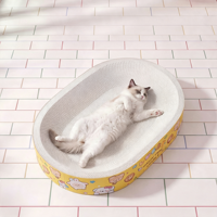 Niedliches Modernes Luxuriöses Umweltfreundliches Großes Katzen-Kratzbrett & Integriertes Spiel- und Schlafspielzeug für Haustiere mit Langlebigem Design
