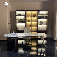 Bureau de direction moderne de luxe, mobilier de bureau haut de gamme, ensemble table et chaise de bureau de luxe pour projet de villa ou d'hôtel, directement de l'usine