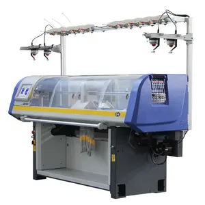 new computer 52inch 14gg shoe upper flat knitting machine with three system
