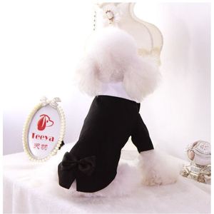 Traje de Esmoquin para Perro Bichón Frisé, Negro y Blanco, de Poliéster, Prenda de Dos Patas, Ropa para Mascotas - Product Image 2
