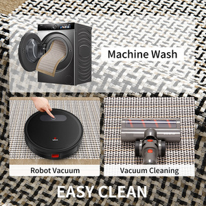 Tapis de cuisine tissé rectangulaire à motif géométrique en fibre de polyester, imperméable, antidérapant, résistant aux taches, lavable, pour usage en restaurant - Product Image 3