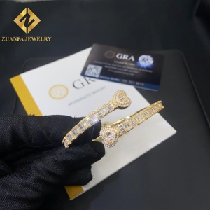 Nuevo Diseño de Brazalete de Moissanita con Forma de Corazón, Plata 925, Pasa el Test de Diamantes, Brazalete de Moissanita para Mujer con Certificación GRA - Product Image 6