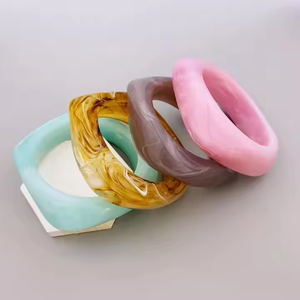 Fashion Colorful Geometric Square Acrylic Resin <b>Bangle</b> <b>Bracelet</b> Statement Vintage Acrylic Jewelry - Product Image 3