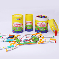 Marqueurs artistiques lavables pour tout-petits, stylos de tableau, 12/24/36 couleurs, en feutre, pour dessiner des jouets, papeterie, 10 pièces
