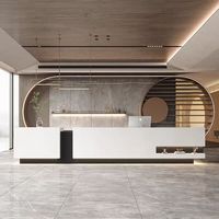 Escritorio Comercial de Madera Personalizado de Alta Calidad para Oficina, Hotel, Tienda de Ropa, Boutique, Recepción de Oficina, Escritorio de Recepción Moderno