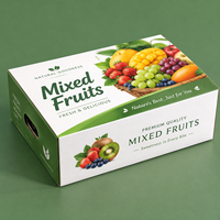 Boîte en carton ondulé enduit imperméable, écologique et recyclable pour fruits et viandes, taille personnalisée, carton de luxe avec poignée, vente en gros de fruits