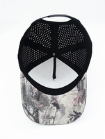 Casquette sportive à 5 panneaux en camouflage et léopard avec logo personnalisé découpé au laser, imperméable, avec cordon, casquette en nylon de haute qualité