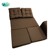 Sofá cama comprimido de tela marrón WS9061-3 plazas para sala de estar y habitación de invitados