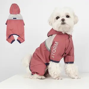 豪華な冬の暖かい防水性と通気性のある屋外反射ミディアムポータブルペット犬レインコート服パーカーケープレインコート