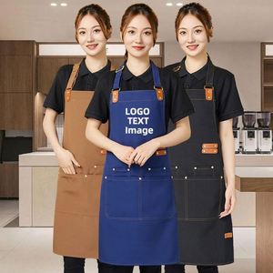 Tabliers de cuisine non tissés pour femmes, personnalisables avec logo, durables, pour le ménage, outils de nettoyage de jardin jaunes - Product Image 1