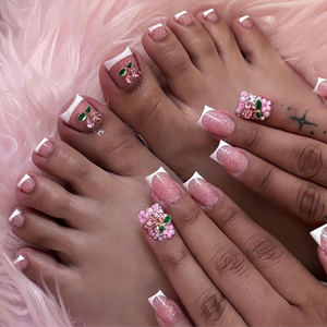 Juego de <span class=keywords><strong>Uñas</strong></span> Acrílicas con Diseño de Diamantes de Imitación, Lujosas y <span class=keywords><strong>Largas</strong></span>, para Manos y Pies, Ideales para Fiestas - Product Image 3