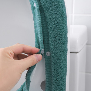 Housse de siège de toilette extra épaisse, ajustement universel, vert foncé, polyester, utilisation automne-hiver - Product Image 3