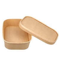 Bol à salade en papier kraft écologique jetable de 32 oz avec couvercle et cuillère, compatible micro-ondes, recyclable, pour plats à emporter