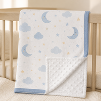 Couverture bébé en peluche double face personnalisée Hongbo avec dos à pois, impression OEM ODM pour les couvertures de chambre d'enfant