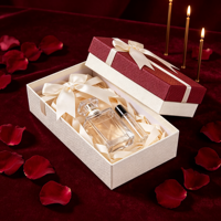 Boîte à parfum en denim avec flacon de parfum, style jean bleu, coffret cadeau parfumé, emballage cadeau en gros, fabrication sur mesure