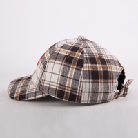 Cappellino da Baseball Sportivo di Alta Qualità con Logo Personalizzato, Ricamo Vintage a Quadri, Morbido e Caldo, Stile Invernale, Regolabile