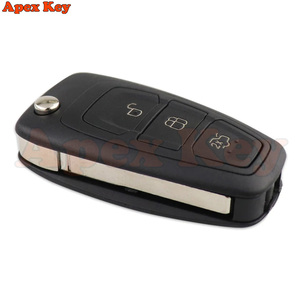Coque de clé de voiture pliable pour Ford Ranger Focus Fiesta C-Max Galaxy Mondeo S-Max Transit MK3 T6, étui à clé avec lame non coupée - Product Image 1