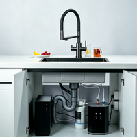 Robinet de cuisine populaire 4-en-1 à ressort, pour eau bouillante instantanée et eau froide