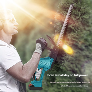 <span class=keywords><strong>Taille</strong></span>-haie électrique sans balais bleu, portatif, pour jardinage et aménagement paysager à petite échelle - Product Image 1