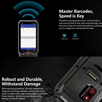 Terminal portable industriel avec batterie amovible 5000 mAh, lecteur de codes-barres 1D 2D, IP66, pour tri et livraison de colis