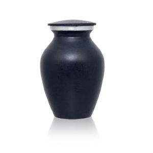 Urna Funeraria de Metal Negro para Mascotas, Recipiente Conmemorativo Personalizado para Cenizas de Perros y Gatos - Artesanía India - Product Image 1
