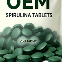 Comprimés de spiruline en marque privée OEM, emballage personnalisé, comprimés de suppléments d'algues bleues et vertes naturelles