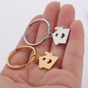 Portachiavi a forma di <span class=keywords><strong>casa</strong></span> in acciaio inossidabile in metallo Non appannato - Product Image 3