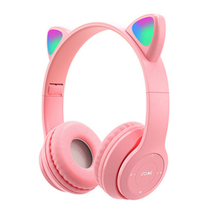 Auriculares inalámbricos Oreja de gato con micrófono Diente azul Luz brillante <span class=keywords><strong>Cascos</strong></span> de graves estéreo Niños Gamer Girl Regalos PC Teléfono Auriculares para juegos - Product Image 4