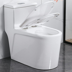 <span class=keywords><strong>WC</strong></span> monobloc mural en céramique émaillée blanche, abordables, pour salle de bain, avec chasse d'eau intégrée - Product Image 2