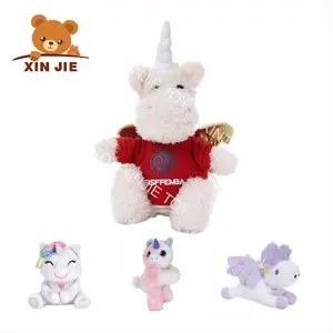 Peluche giocattoli per bambini unicorno personalizzato peluche postura seduta personalizzata unicorno carino con ali d'oro