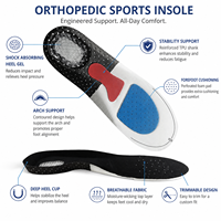Semelles intérieures de sport unisexes respirantes et absorbant les chocs avec talon en gel alvéolé, support de voûte plantaire 3D en TPU et coque de talon profonde