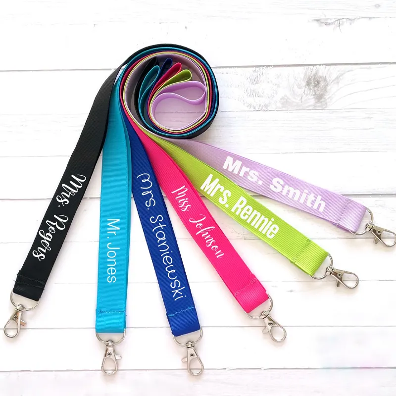 Custom Fashion Design Polyester Safety Buckle Printed Lanyard Promotional Business Card Holder With Hook Lanyard