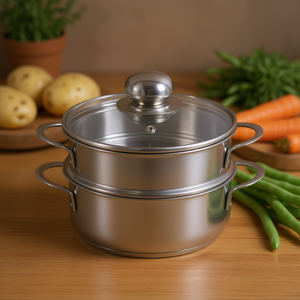 KARL KRGER หม้อนึ่งสแตนเลส 2.1 ลิตร 16 ซม. พร้อมฝาปิดสำหรับมันฝรั่งและผัก - Product Image 3