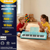 Teclado Electrónico Portátil de Plástico de 37 Teclas, Juguete de Piano, Instrumento Musical Duradero para Niños, Colores Vivos, Personalizable de Fábrica