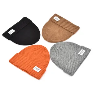 메리노 울 로고 자수 뜨개질 스컬리스 스컬리 beenies 겨울 모자 겨울 모자