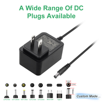 Alimentation électrique UL FCC AC DC 5V 6V 9V 15V 18V 24V 500mA 1.3A 1.5A 2A 2.5A 3A Chargeur mural 12V 1.5A Adaptateur secteur prise US