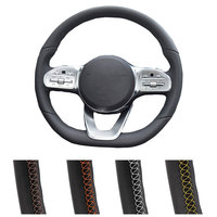 Housse de volant de voiture en cuir de fibre de carbone pour mercedes-benz classe S W222 GLC classe A W177 classe C W205 classe E W213