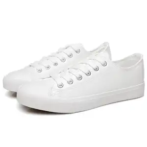KH Shoes Men Classic Skate Shoes Custom Logo Sneaker Pu Vegan Leather Casual Kids Classic Blank White Canvas Trendy Shoe