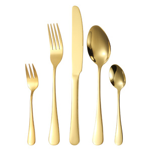 Stainless Steel Cutlery Set Gold 40-Piece Knife Fork Spoon <b>Dinnerware</b> Hotel Western Cuisine Steak Durable Wedding Use - Product Image 5