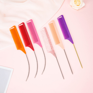 หวีจัดแต่งทรงผมแบบมืออาชีพ Wanmei ทนความร้อน ทำจากเหล็กและพลาสติก พร้อมหางจับแบบหางหนู สำหรับถักเปียและทำผมคาร์บอน - Product Image 6